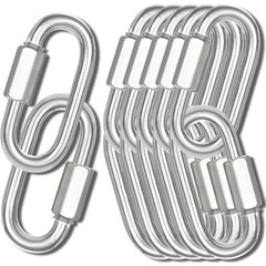 4.2″ Chain Quick Links, 12Pcs 1/2″ Heavy Duty Carabiner, 2500 12PCS-4.2″ Silver