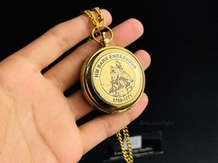 Custom Engraved Working Brass Compass With Pure Leather Case | Handmade Gift For