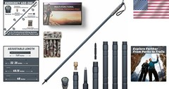 48″ Tactical Hiking Stick – Modular 6-Piece Walking Aid with Compass & Whistle