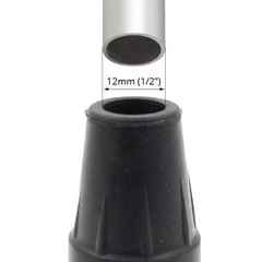 Qty: 4pcs 1/2″ (12mm) Small Black Rubber Ferrules Tips Ends for Hiking or Tre…
