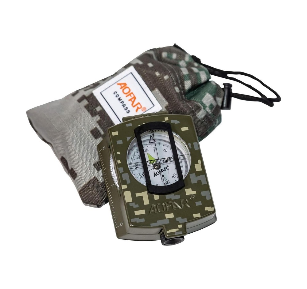 Military Compass AF-4580 Lensatic Sighting Navigation, Waterproof and Shakepr…