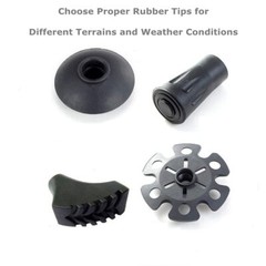 Walking Stick Tips Rubber 4pcs Trekking Pole Tips Replacement Rubber Feet For Hi