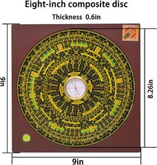 Chinese Compass I Ching Luo Pan Azimuth Indicator Home Decorational 4/6/7/9in