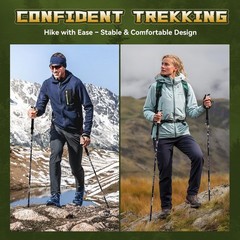 Collapsible Trekking Poles Lightweight Aluminum Alloy Walking Sticks Hiking 2pc