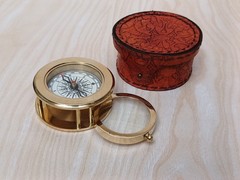 Compass Vintage, Map Compass with Built in Magnifier-Christmas Gift Personalised