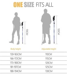 Covacure Trekking Poles Collapsible Hiking Poles – Aluminum Alloy 7075 Trekking