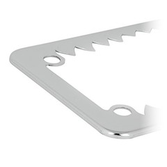 60392 Chrome Shark Teeth Motorcycle License Plate Frame 7-1/2″x4-1/16″