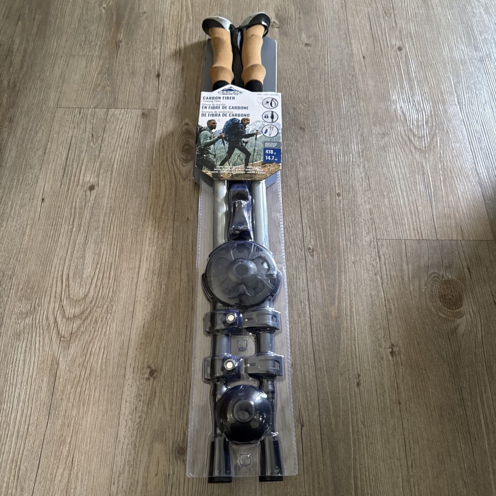 Cascade Mountain Tech Carbon Fiber Hiking Trekking Poles Cork Grip 2 Poles New