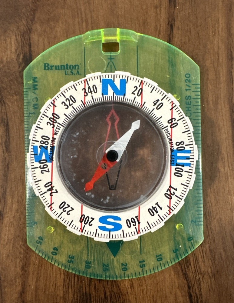 BRUNTON Classic Optic Green Baseplate Compass Handheld Orienteering Device