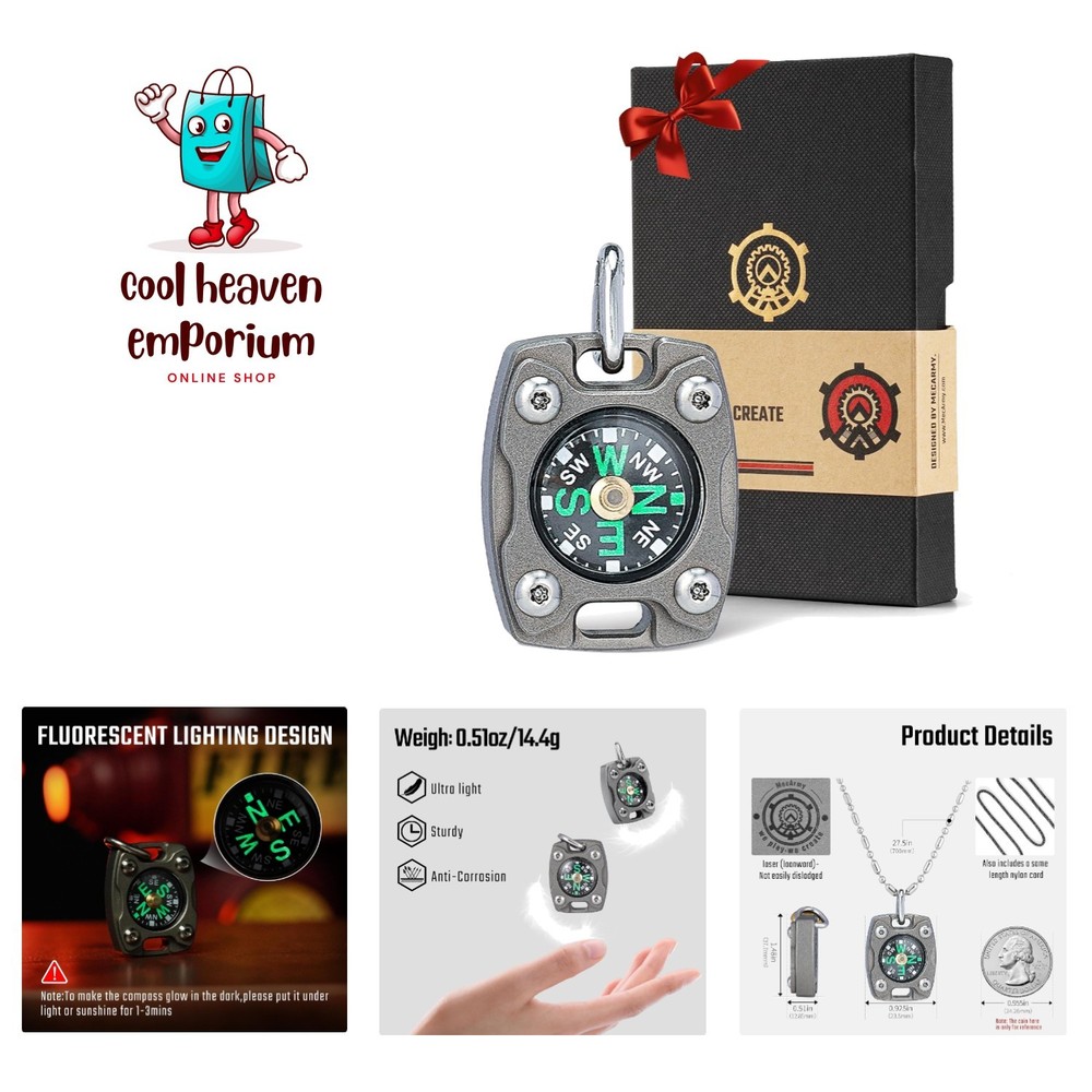 Glow-in-the-Dark Pocket Compass: Perfect for Outdoor Explorers & Gift Giving