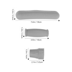 1 Set Durable Underarm Crutch Pad and Comfortable Hand Grip Kit Grey Tpr