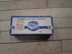 Liquid Filled Wrist Compass with Original Box Hunter Camper Germany