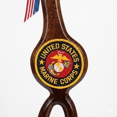 Hand Carved US Marine Corps Walking Cane Wooden USMC Presentation Cane Stick