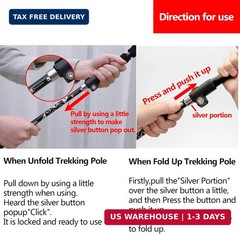 A ALAFEN Aluminum Collapsible Ultralight Travel Trekking Hiking Pole for Men and