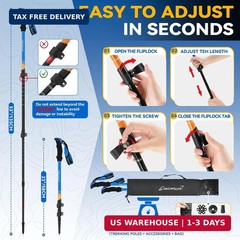 Clostnature Trekking Poles for Hiking – Collapsible Lightweight Hiking Poles, 2