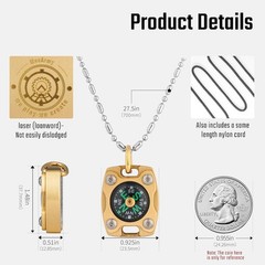 Mini Titanium/Brass Compass, Waterproof Pocket Compass for Hiking & Survival,…