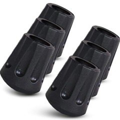 TrailBuddy Walking Stick Tips – Pack of 6 Replacement Rubber Cane Tips Fit Most