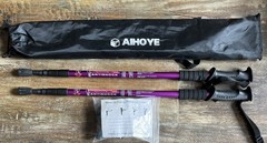 Aihoye Collapsible Lightweight Trekking Poles + Replacemnet Tips Purple