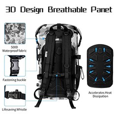 Waterproof Backpack for Men and Women – Roll-Top Floating Dry Bag 35 l Grey