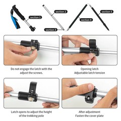 Naturehike Trekking Poles Ultralight Folding 1Pcs Walking Cane Portable Aluminum