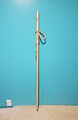 Hickory Hiking Staff With Leather Handle and Wrist Strap 1 in..