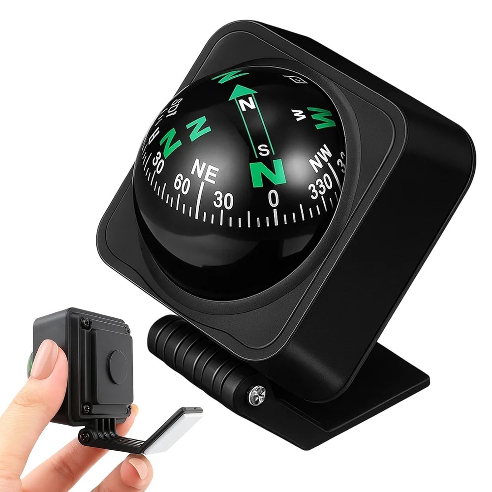 Car Compass Dashboard Direction Finder Spherical Design 2 Pack Vehicle