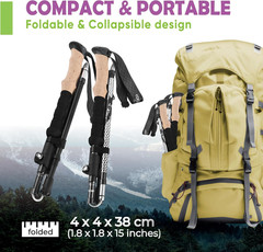 Bastones senderismo trekking plegables apoyo balance ancianos mujeres hombres 2