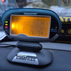 RoadPro Digital Compass Ice Warner Blue Gray Hiking Navigation Device