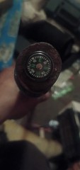 Handxrafted Redwood Hiking Stick, paracord grip and no slip cane tip.