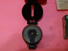 Vintage WSF Lensatic Engineer Compass #111 w/ Felt Pouch, Instructions & Box