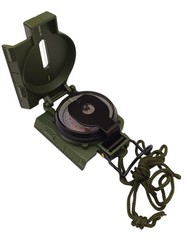 US Military Phosphorescent Lensatic Compass, Olive Drab Waterproof with Pouch