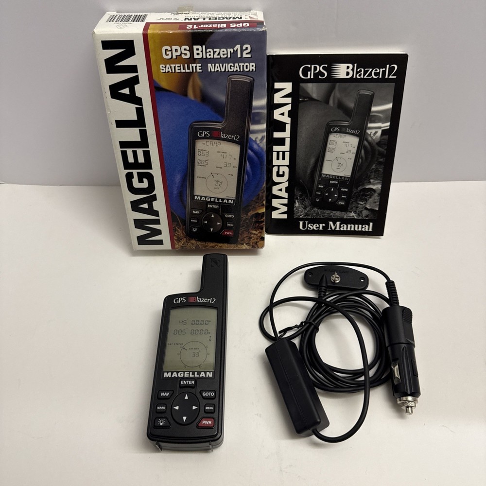 Magellan GPS Blazer 12 Satellite Navigator – tested & works – incl box & Manual