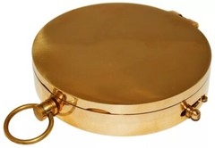 Large 4″ Brass Compass & Rosewood Storage Box, Fully Functional, Nautical Pirate