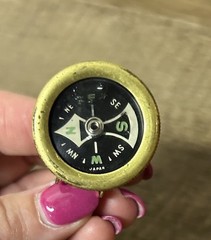 Vintage Pin-On Brass Compass