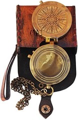 Antique Pocket Compass for Hiking & Camping – Engraved Nautical Navigation Tool