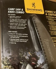 NIP Browning Folding Camp Saw 4116 Stainless & 3.5” 7CR Blade Knife Belt Sheath
