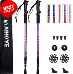 Hiking Trekking Poles 2 Pack Collapsible Lightweight Anti Shock Adjustable – US