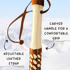 Carved Walking Stick with Animal Head – Lightweight and Strong Wooden Treckking