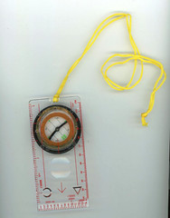 Map Compass Liquid Filled, Ruler Measures Distance, Lanyard, Magnifier B5-B14