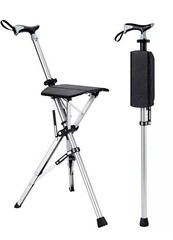 34.6″ STEP2GOLD Ta-Da Chair Trekking Hiking Pole Walking Cane Chair Foldable