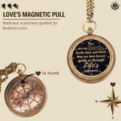 Brass Compass with Wooden Box Graduation Gifts Pirate Accessory Travel Decor