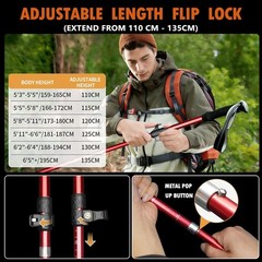 Aluminum Alloy 7075 Adjustable Collapsible Trekking Pole – 1 Pack