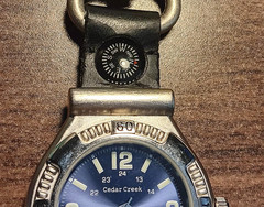 Cedar Creek Quartz Watch Compass Bottle Opener on Clip Camping $ NO RESERVE $