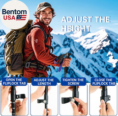 Collapsible Trekking Poles for Hiking 2 Pack – Adjustable Aluminum Hiking Poles,