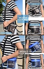 Freegrace Waterproof Pouches with Waist Strap / Pouch Case Bundle Gray + Blue