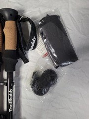 TrailBuddy Hiking Trekking Poles Adjustable Aluminum Cork Grip w/ Accessories