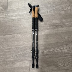 Hiking Trekking Sticks/Cane Pair Black Outdoor Wrist Straps/Cords