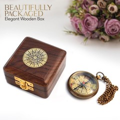 Solid Brass Directional Engraved Compass, Baptism Gifts for Boys Girls,Christian