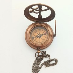 Behind You Engraved Brass Compass Gift for Men – 3 inch APROXX, BROWN