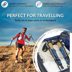 Hiking Poles Collapsible Lightweight & Adjustable – Quick Lock Foldable Trekking